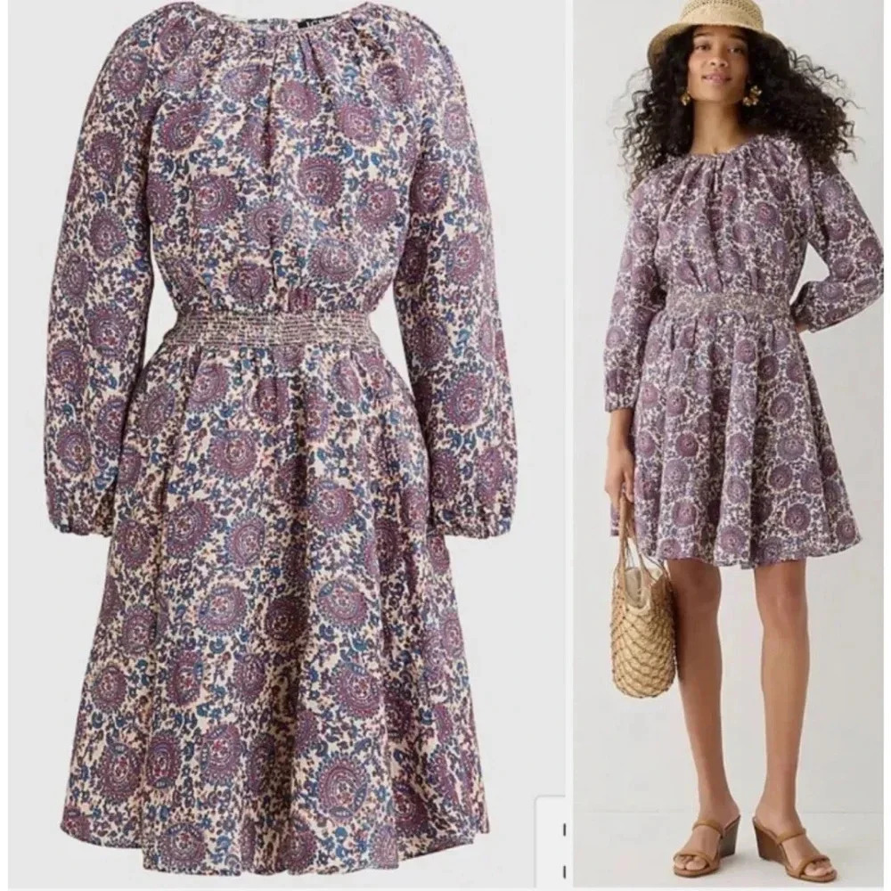 J. Crew Purple Floral Mini Dress